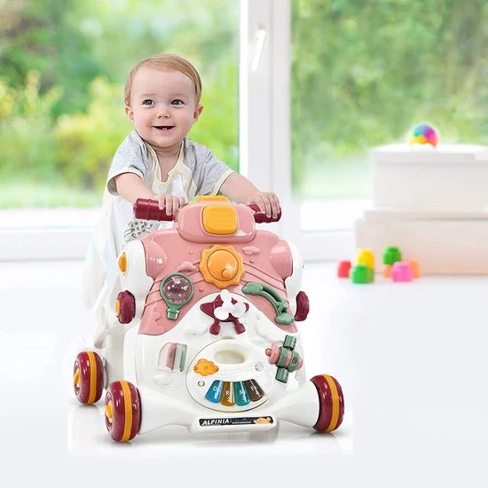 FURNIBELLA - 3-in-1 Baby Zit-naar-Stand Loper, Kinderen Activiteitencentrum, Peuter Wandelwagen, Autorijden, Interactieve Loper, Activiteit Leren Loper Voor Jongen / Meisje, Vroege Ontwikkeling Speelgoed Voor Baby's Op 6-36 Maanden (Roze) 3 FURNIBELLA - 3-in-1 Baby Zit-naar-Stand Loper, Kinderen Activiteitencentrum, Peuter Wandelwagen, Autorijden, Interactieve Loper, Activiteit Leren Loper Voor Jongen / Meisje, Vroege Ontwikkeling Speelgoed Voor Baby's Op 6-36 Maanden (Roze) - Afbeelding 3