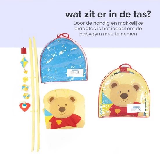 Davantho BabyGym Schatigebeer - Playgym - Speelmat - Speelkleed - Activiteiten Kleed - Kraamcadeau - Speelgym - Playgym - Duurzaam 2 Davantho BabyGym Schatigebeer - Playgym - Speelmat - Speelkleed - Activiteiten Kleed - Kraamcadeau - Speelgym - Playgym - Duurzaam - Afbeelding 2