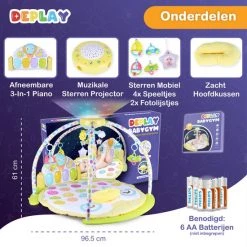 DEPLAY Luxe BabyGym - Baby Speelgoed - Projector Sterrenhemel - Speelmat Baby - Speelkleed - Educatief -babygyms Winkel 550x550 34
