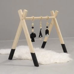 Toddie.nl Houten Babygym Zwart, Zonder Hangers (apart Verkrijgbaar), Tipi Vorm Massief Hout -babygyms Winkel 550x550 383
