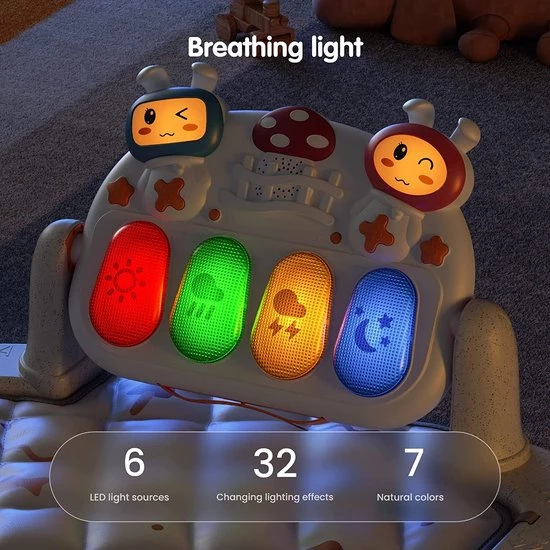 Babygym, Baby Cadeau - Jongen & Meisje, Dierenvriendjes Speelmat, Interactief Speelgoed - Multikleuren. 2 Babygym, Baby Cadeau - Jongen & Meisje, Dierenvriendjes Speelmat, Interactief Speelgoed - Multikleuren. - Afbeelding 2