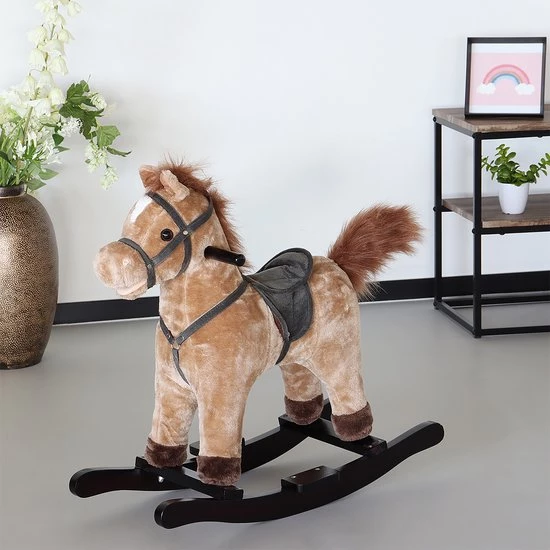 Lizzely Garden & Living Hobbelpaard Lichtbruin Kidso Schommelpaard 1 Lizzely Garden & Living Hobbelpaard Lichtbruin Kidso Schommelpaard