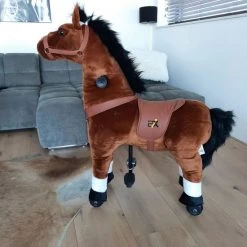 2iX - Rijdend Speelgoed Paard - Bruin - Pluche - Inline Skate Wielen - Hobbelpaard Voor Jongens En Meisjes 4 Tot 9 Jaar -babygyms Winkel 550x550 624