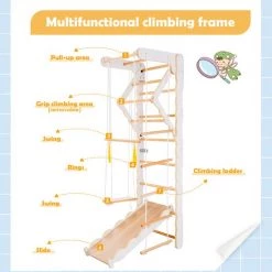 YJZQ Peuterspeelset Binnenspeeltuin Jungle Gym Set- Hout 6-in-1 Multifunctionele Klimrekken/muurbeugels/Ladderklimmer/ Glijbaan/schommel/optrekgedeelte/ Ringen-Rotsklimmen Voor Kinderen Draagvermogen 50kg 21 YJZQ Peuterspeelset Binnenspeeltuin Jungle Gym Set- Hout 6-in-1 Multifunctionele Klimrekken/muurbeugels/Ladderklimmer/ Glijbaan/schommel/optrekgedeelte/ Ringen-Rotsklimmen Voor Kinderen Draagvermogen 50kg -babygyms Winkel 550x550 67