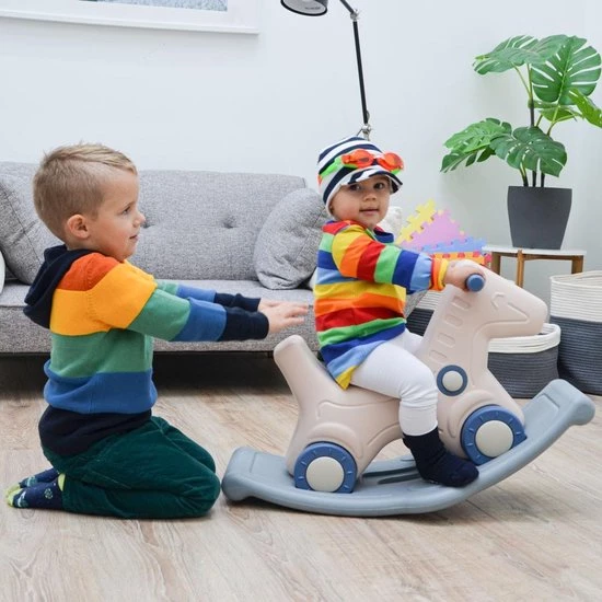 LittleTom 2-in-1 Hobbelpaard En Voertuig - Kinderen Vanaf 1 Jaar - Baby Hobbeldier Binnen En Buiten 2 LittleTom 2-in-1 Hobbelpaard En Voertuig - Kinderen Vanaf 1 Jaar - Baby Hobbeldier Binnen En Buiten - Afbeelding 2