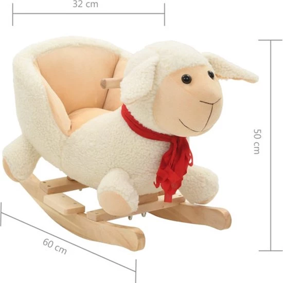 VidaXL Hobbeldier Schaap Met Rugleuning 60x32x50 Cm Pluche Wit 5 VidaXL Hobbeldier Schaap Met Rugleuning 60x32x50 Cm Pluche Wit - Afbeelding 5