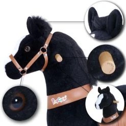 PonyCycle Zwart Met Witte Bles, Klein - U326 7 PonyCycle Zwart Met Witte Bles, Klein - U326 -babygyms Winkel 550x551 7