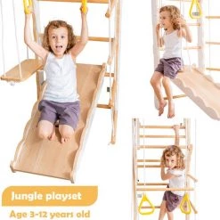 YJZQ Peuterspeelset Binnenspeeltuin Jungle Gym Set- Hout 6-in-1 Multifunctionele Klimrekken/muurbeugels/Ladderklimmer/ Glijbaan/schommel/optrekgedeelte/ Ringen-Rotsklimmen Voor Kinderen Draagvermogen 50kg 20 YJZQ Peuterspeelset Binnenspeeltuin Jungle Gym Set- Hout 6-in-1 Multifunctionele Klimrekken/muurbeugels/Ladderklimmer/ Glijbaan/schommel/optrekgedeelte/ Ringen-Rotsklimmen Voor Kinderen Draagvermogen 50kg -babygyms Winkel 550x560