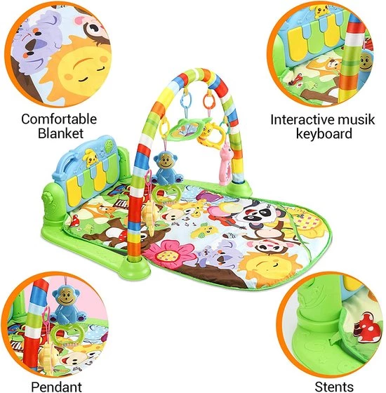 Babygym, Baby Cadeau - Jongen & Meisje, Dierenvriendjes Speelmat, Interactief Speelgoed - Multikleuren. 4 Babygym, Baby Cadeau - Jongen & Meisje, Dierenvriendjes Speelmat, Interactief Speelgoed - Multikleuren. - Afbeelding 4