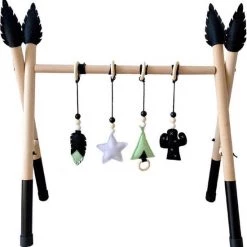 Merkloos Babygym Hout Zwart