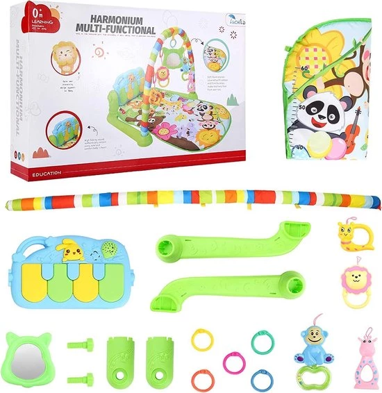 Deluxe HB Babygym - Zinaps Music Activity Mat, Baby Play Mat, Fitness Crawling Mat Met Soft Play Arch And Piano, Speel Boog Met 5 Verwijderbare Speelgoed Van 0 Maanden (groen) (WK 02129) 8 Deluxe HB Babygym - Zinaps Music Activity Mat, Baby Play Mat, Fitness Crawling Mat Met Soft Play Arch And Piano, Speel Boog Met 5 Verwijderbare Speelgoed Van 0 Maanden (groen) (WK 02129) - Afbeelding 8