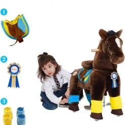 PonyCycle Luxe Speelgoed - Rijpaard Donkerbruin Groot K45 -babygyms Winkel 550x569 8