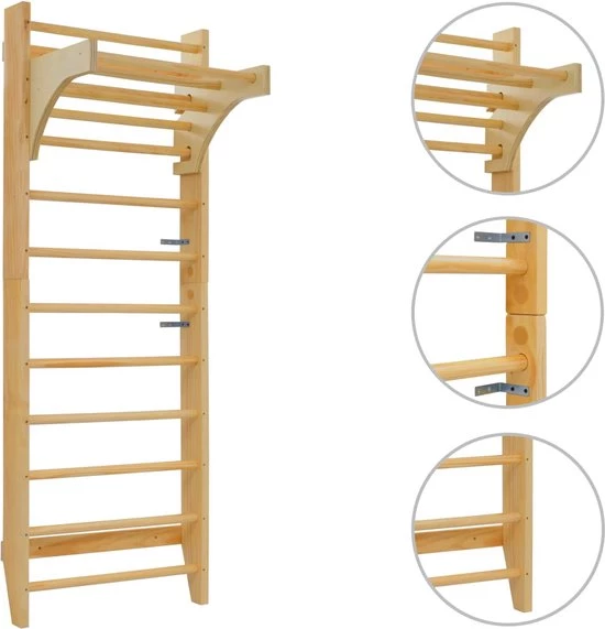 VidaXL Wandklimrek 80x55x220 Cm Hout 1 VidaXL Wandklimrek 80x55x220 Cm Hout