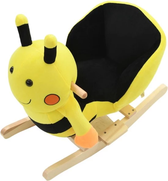 VidaXL Hobbeldier Hommel Met Rugleuning 60x32x57 Cm Pluche Geel 3 VidaXL Hobbeldier Hommel Met Rugleuning 60x32x57 Cm Pluche Geel - Afbeelding 3