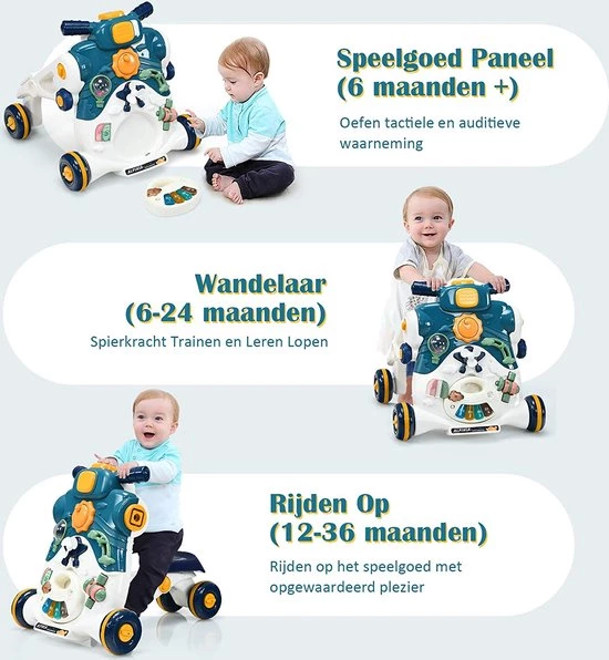 FURNIBELLA - 3-in-1 Baby Zit-naar-Stand Loper, Kinderen Activiteitencentrum, Peuter Wandelwagen, Autorijden, Interactieve Loper, Activiteit Leren Loper Voor Jongen / Meisje, Vroege Ontwikkeling Speelgoed Voor Baby's Op 6-36 Maanden (Blauw) 7 FURNIBELLA - 3-in-1 Baby Zit-naar-Stand Loper, Kinderen Activiteitencentrum, Peuter Wandelwagen, Autorijden, Interactieve Loper, Activiteit Leren Loper Voor Jongen / Meisje, Vroege Ontwikkeling Speelgoed Voor Baby's Op 6-36 Maanden (Blauw) - Afbeelding 7