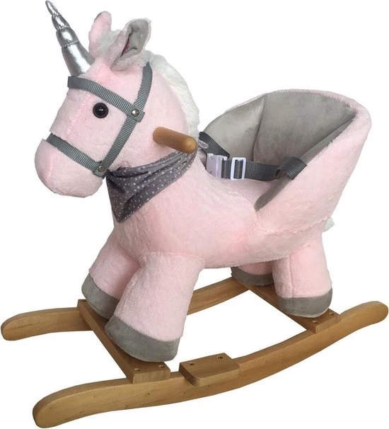 Freeplay Apollo Hobbeldier - Hobbelpaard - Unicorn Roze-Grijs 1 Freeplay Apollo Hobbeldier - Hobbelpaard - Unicorn Roze-Grijs