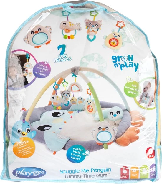 Playgro Snuggle Me Penguin Tummy Time Gym - Babygym Met Buikligkussen - Speelkleed - Speeltapijt 19 Playgro Snuggle Me Penguin Tummy Time Gym - Babygym Met Buikligkussen - Speelkleed - Speeltapijt - Afbeelding 19