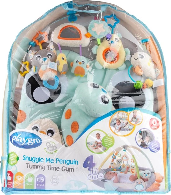 Playgro Snuggle Me Penguin Tummy Time Gym - Babygym Met Buikligkussen - Speelkleed - Speeltapijt 3 Playgro Snuggle Me Penguin Tummy Time Gym - Babygym Met Buikligkussen - Speelkleed - Speeltapijt - Afbeelding 3