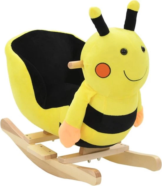 VidaXL Hobbeldier Hommel Met Rugleuning 60x32x57 Cm Pluche Geel 1 VidaXL Hobbeldier Hommel Met Rugleuning 60x32x57 Cm Pluche Geel