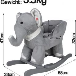 Infantastic GoodVibes - Hobbelpaard Voor Baby En Kind - Schommel Olifant - Stevige Constructie - Knuffelzacht Met Geluidseffecten - Grijs 21 Infantastic GoodVibes - Hobbelpaard Voor Baby En Kind - Schommel Olifant - Stevige Constructie - Knuffelzacht Met Geluidseffecten - Grijs -babygyms Winkel 550x634 1