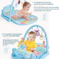 INSMA 3 In 1 Babygym - Speelgoed 1 Jaar - Speelmat Baby - Blauw -babygyms Winkel 550x660
