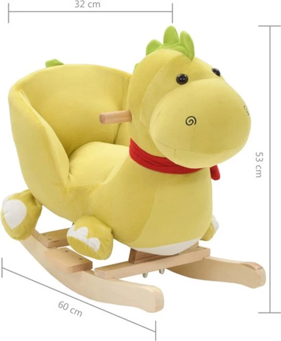 VidaXL Hobbeldier Draak Met Rugleuning 60x32x53 Cm Pluche Limegroen 2 VidaXL Hobbeldier Draak Met Rugleuning 60x32x53 Cm Pluche Limegroen - Afbeelding 2