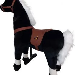 2iX - Rijdend Speelgoed Paard - Zwart - Pluche - Inline Skate Wielen - Hobbelpaard Voor Jongens En Meisjes 4 Tot 9 Jaar -babygyms Winkel 550x680