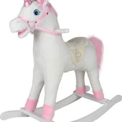 Infantastic Hobbelpaard - Hobbeldier - Schommelpaard - Vanaf 1 Jaar - Met Geluid - 74 X 30 X 64 Cm - Pluche - Roze