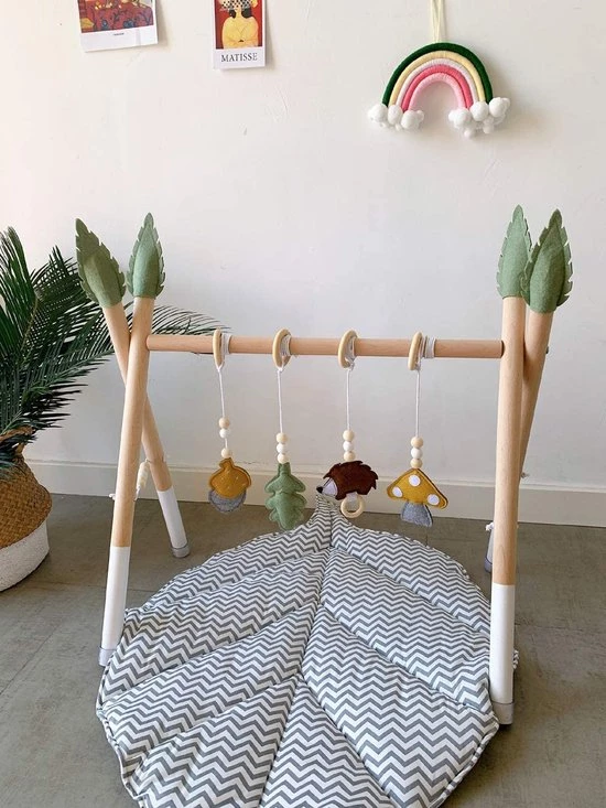 Merkloos HB.YE Babyspeelgoed Van Hout, Puzzel, Gym, Speeltrapeze Incl. Hanger, Baby-fitness-speelgoed/babykamer Kinderkamer Decoratie (C-wit + Groen) 2 Merkloos HB.YE Babyspeelgoed Van Hout, Puzzel, Gym, Speeltrapeze Incl. Hanger, Baby-fitness-speelgoed/babykamer Kinderkamer Decoratie (C-wit + Groen) - Afbeelding 2
