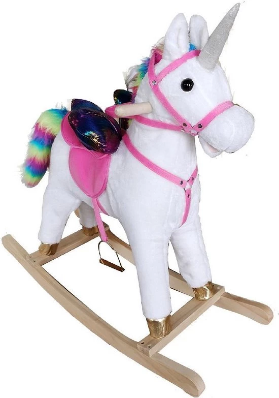 Basic Pluche Eenhoorn Hobbelpaard Met Geluid 68x29x73 Cm 1 Basic Pluche Eenhoorn Hobbelpaard Met Geluid 68x29x73 Cm