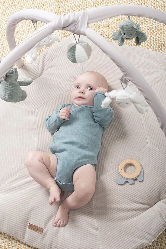 Baby's Only Baby Speelkleed Met Boog - Baby Gym - Playmat - Speelmat Sense - Zeegroen/Kiezelgrijs/Wit - Zachte Rib Corduroy Stof - 94x83 Cm 4 Baby's Only Baby Speelkleed Met Boog - Baby Gym - Playmat - Speelmat Sense - Zeegroen/Kiezelgrijs/Wit - Zachte Rib Corduroy Stof - 94x83 Cm - Afbeelding 4